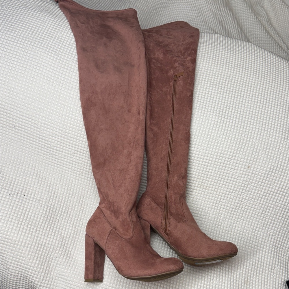 BAMBOO - Over-the-Knee Suede Boots - Size 8